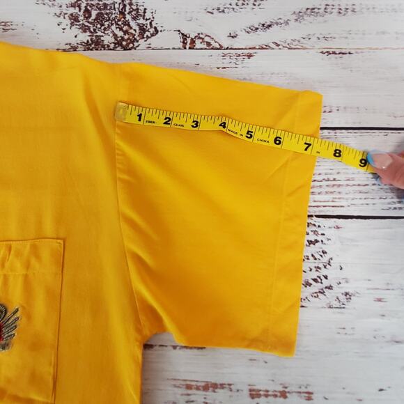 Vintage Oleg Cassini Silk Blouse Collection Shirt Beaded Logo Emblem Size 6 - Picture 9 of 9